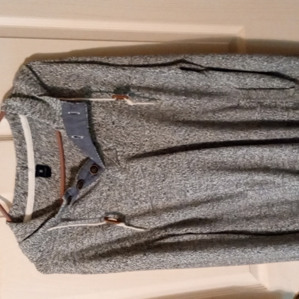 Gray hooded sweater